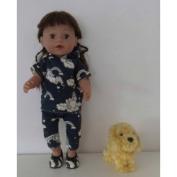 capuchontrui setje blauw eenhoorn  baby born 43cm