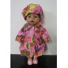 ballonjas roze met bloemen groot baby born 43cm