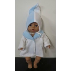 kraagjas wit met blauw baby born 43cm