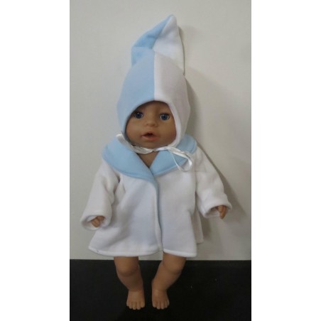 kraagjas wit met blauw baby born 43cm