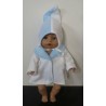 kraagjas wit met blauw baby born 43cm