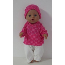 capuchontrui setje roze baby born 43cm