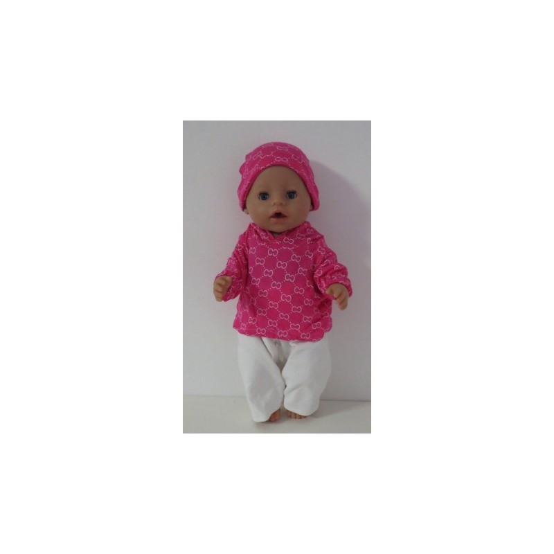 capuchontrui setje roze baby born 43cm