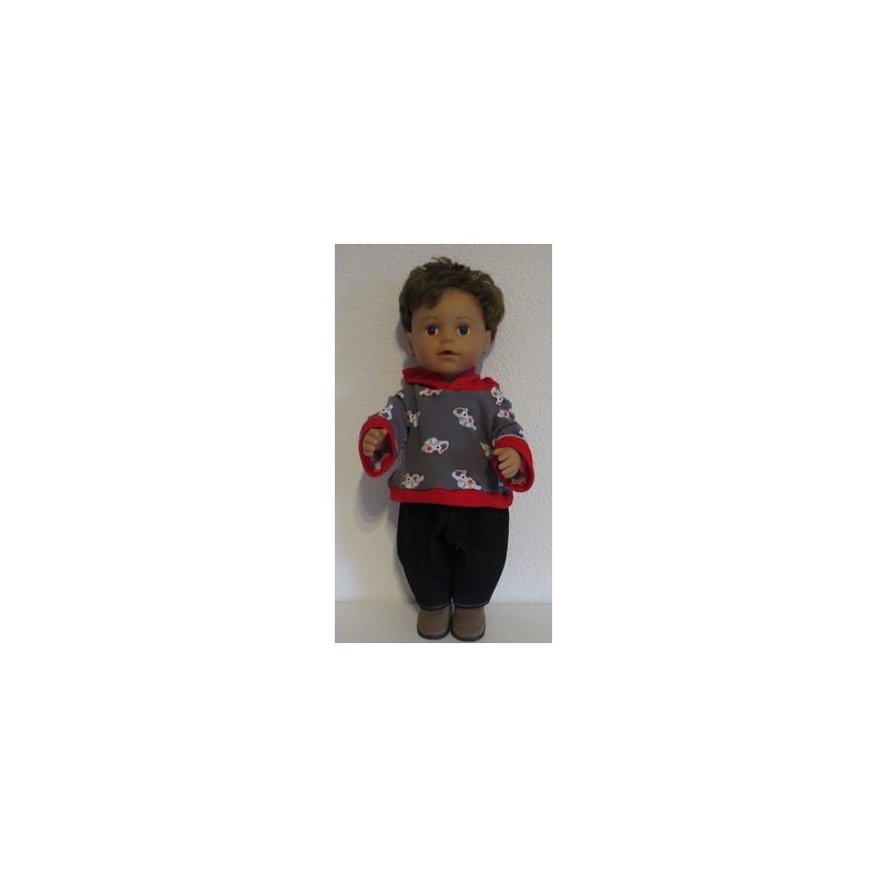 capuchontrui setje auto's baby born 43cm