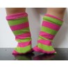 kniekoussen roze met groen gestreept baby born 43cm