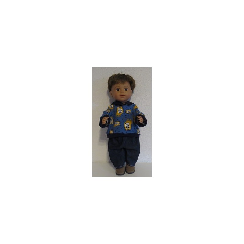 capuchontrui setje leeuw baby born 43cm