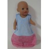 slaapzak blauw met roze baby born little 36cm