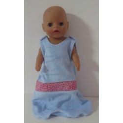 slaapzak blauw streep roze baby born little 36cm