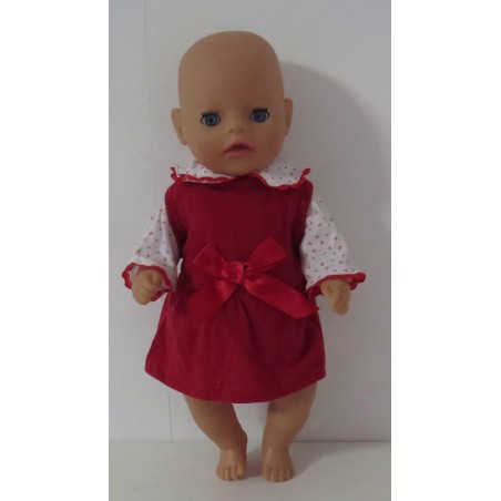 jurk setje rood baby born little 36cm