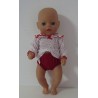 jurk setje rood baby born little 36cm