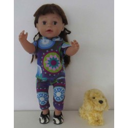 capuchontrui setje paars bewerkt baby born 43cm
