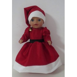 kerstvrouwjurk baby born little 36cm