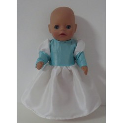 prinsessenjurk wit met mint baby born little 36cm