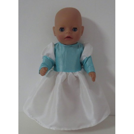 prinsessenjurk wit met mint baby born little 36cm