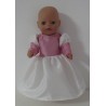 prinsessenjurk wit met roze baby born little 36cm