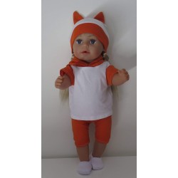 capuchontrui setje oranje met wit baby born 43cm