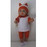 capuchontrui setje oranje met wit baby born 43cm
