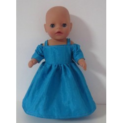 prinsessenjurk blauw baby born little 36cm
