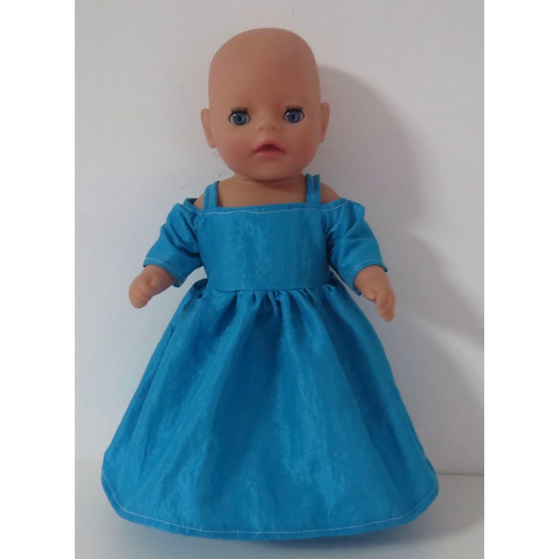 prinsessenjurk blauw baby born little 36cm