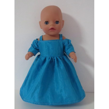 prinsessenjurk blauw baby born little 36cm