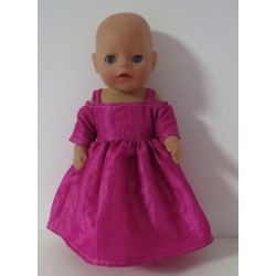 prinsessenjurk hard roze baby born little 36cm
