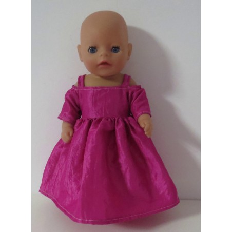 prinsessenjurk hard roze baby born little 36cm