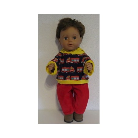 capuchontrui setje brandweer  baby born 43cm
