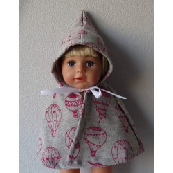 wintercape grijs luchtballonen baby born 43cm