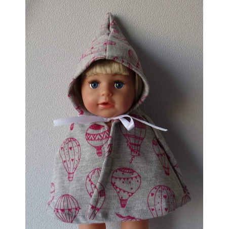 wintercape grijs luchtballonen baby born 43cm