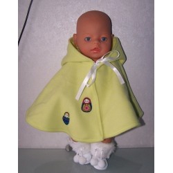 wintercape groen met matroeska baby born 43cm