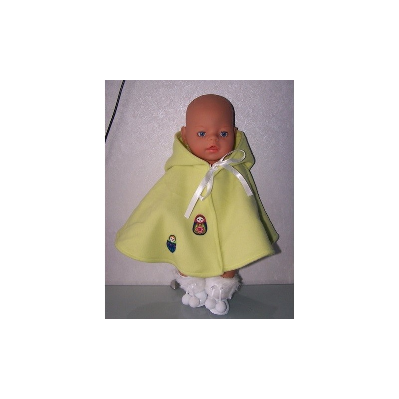 wintercape groen met matroeska baby born 43cm