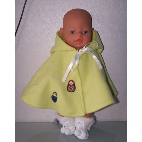 wintercape groen met matroeska baby born 43cm