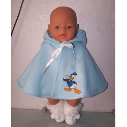 wintercape blauw donald duck baby born 43cm