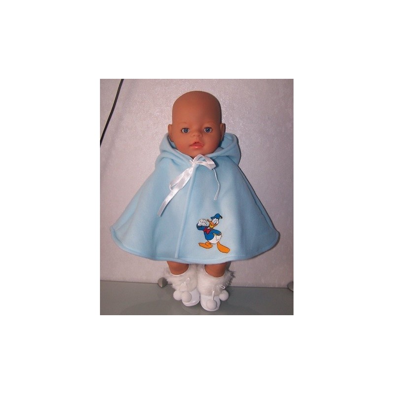 wintercape blauw donald duck baby born 43cm