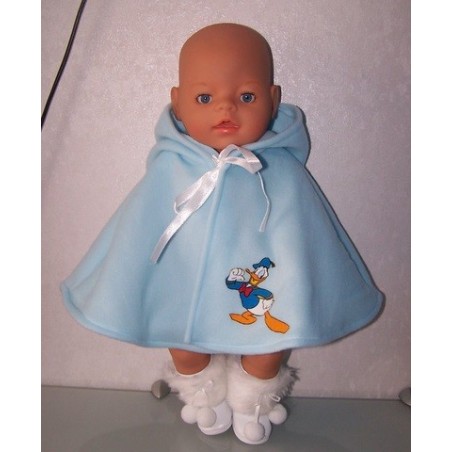wintercape blauw donald duck baby born 43cm