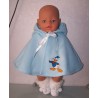 wintercape blauw donald duck baby born 43cm