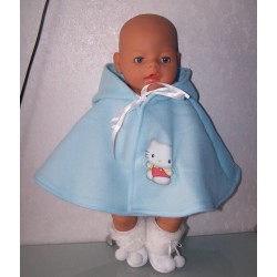 wintercape blauw hello kitty baby born 43cm