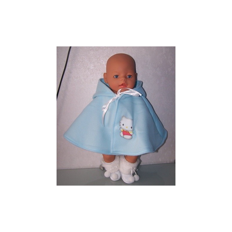 wintercape blauw hello kitty baby born 43cm