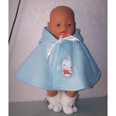 wintercape blauw hello kitty baby born 43cm