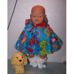 wintercape blauw vlinders baby born 43cm