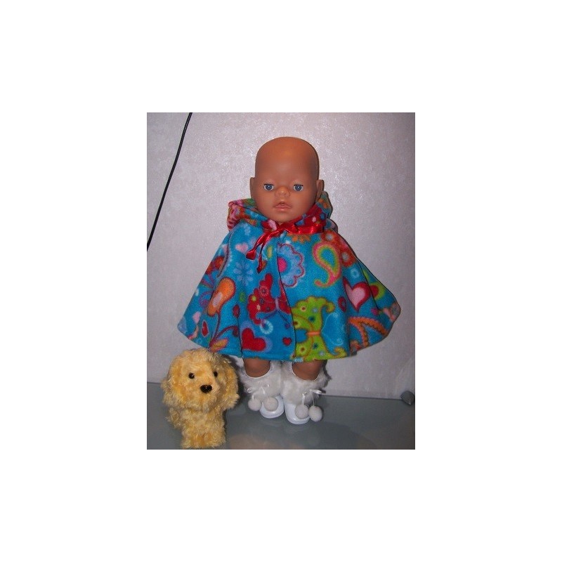 wintercape blauw vlinders baby born 43cm