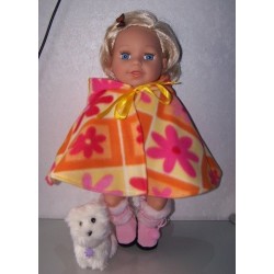 wintercape geel met bloemen baby born 43cm