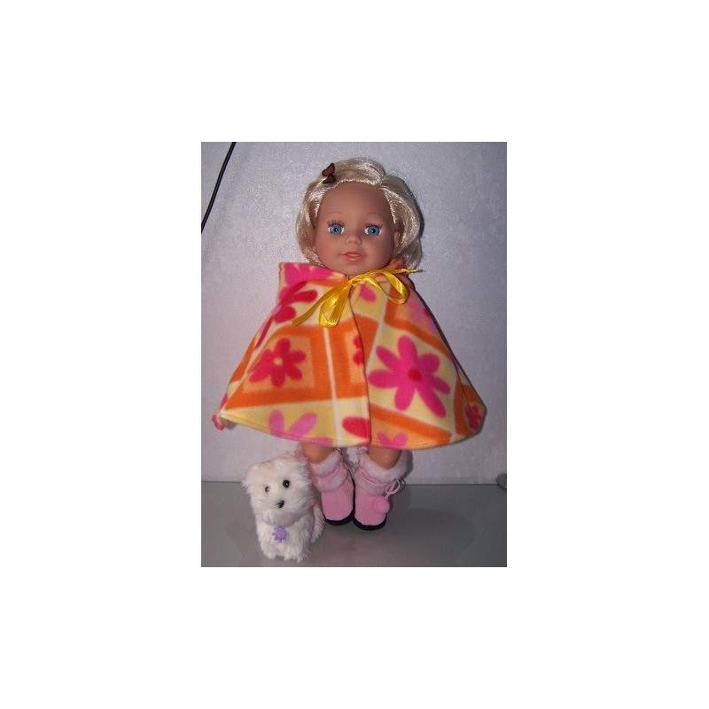 wintercape geel met bloemen baby born 43cm