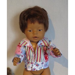 openjasje lila geblokt baby born 43cm