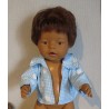 openjasje licht blauw bloemen baby born 43cm