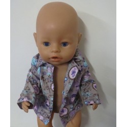 openjasje grijs meisje baby born 43cm