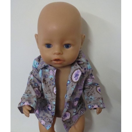 openjasje grijs meisje baby born 43cm