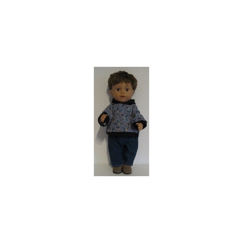 capuchontrui setje racktetten  baby born 43cm