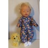 jeansjas met broek blauw met hartjes geel baby born 43cm