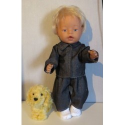 jeansjas met broek zwart  baby born 43cm